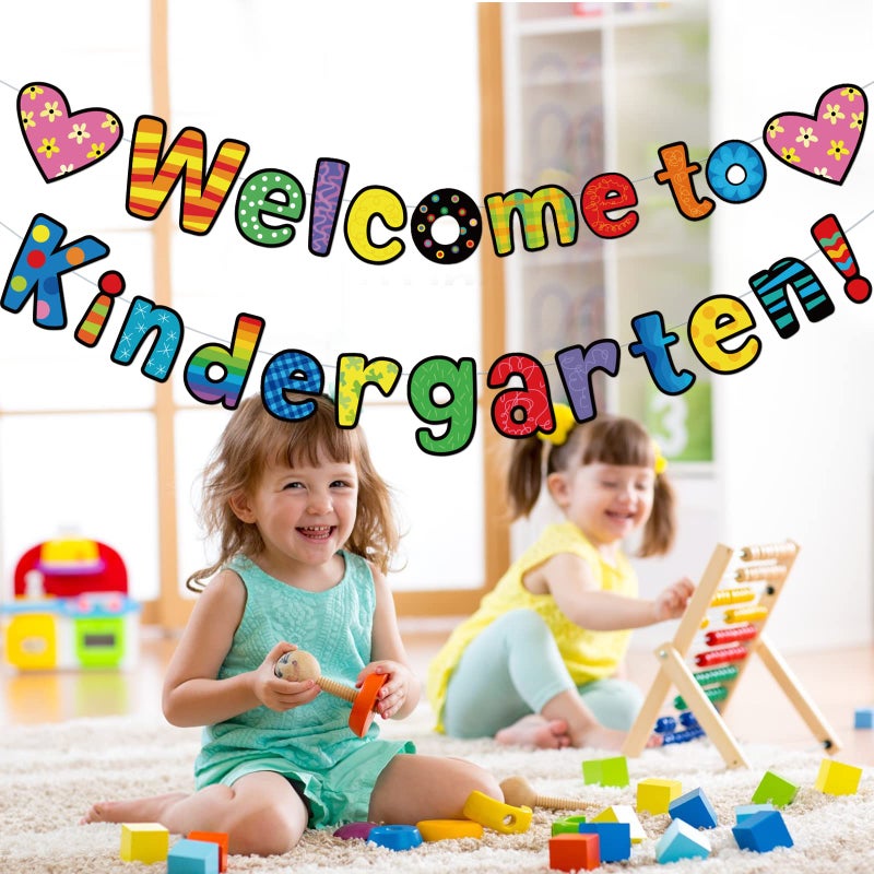 MZ.ogm Welcome Back Banner Decorations Classroom Decoration Welcome Bulletin Board Banner Welcome to Kindergarten Banner for Classroom Back to School Teacher Supply - Image 2